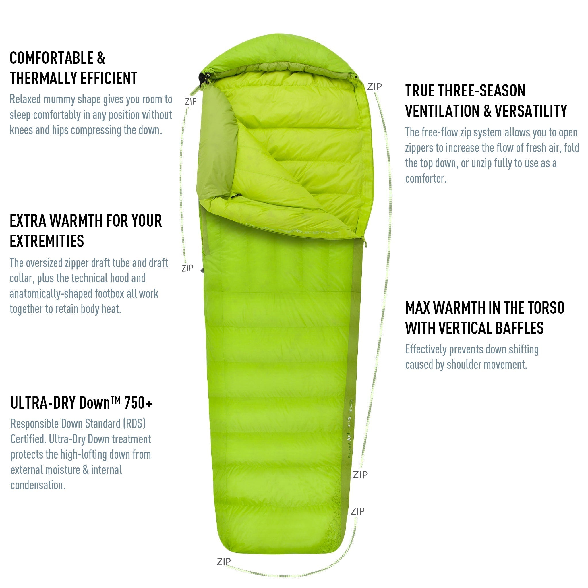 Ascent Down Mummy Sleeping Bag